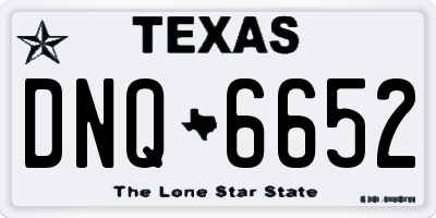 TX license plate DNQ6652