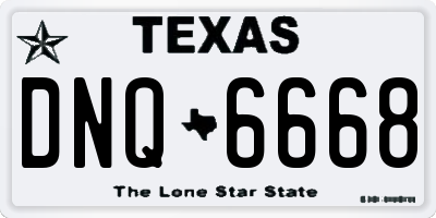 TX license plate DNQ6668