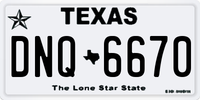 TX license plate DNQ6670