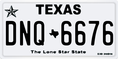 TX license plate DNQ6676