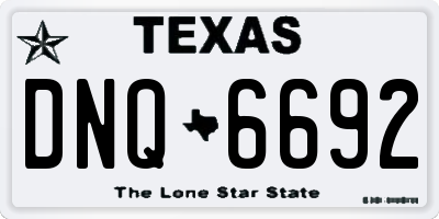 TX license plate DNQ6692