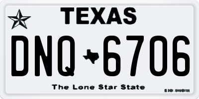 TX license plate DNQ6706
