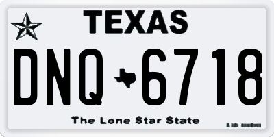 TX license plate DNQ6718
