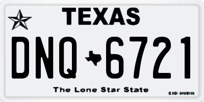 TX license plate DNQ6721