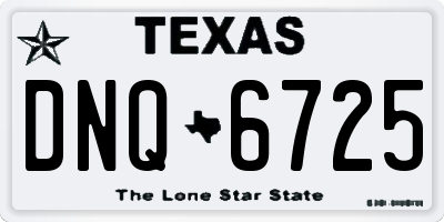 TX license plate DNQ6725