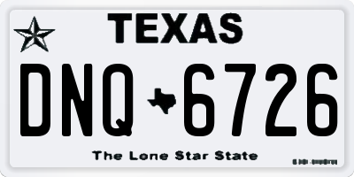 TX license plate DNQ6726