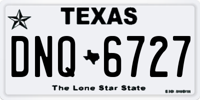 TX license plate DNQ6727