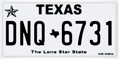 TX license plate DNQ6731