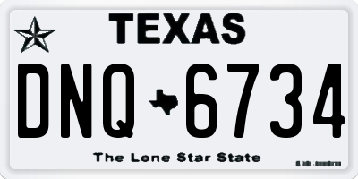 TX license plate DNQ6734