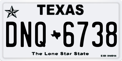 TX license plate DNQ6738