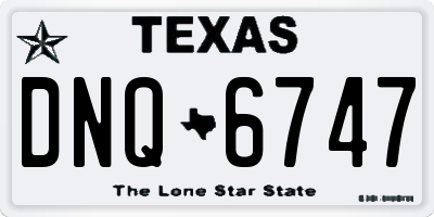 TX license plate DNQ6747