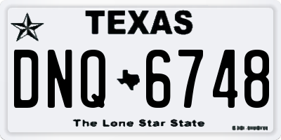 TX license plate DNQ6748