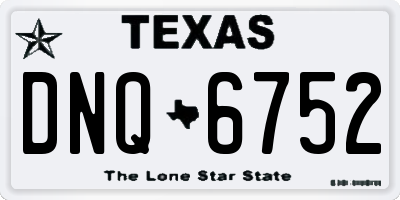 TX license plate DNQ6752