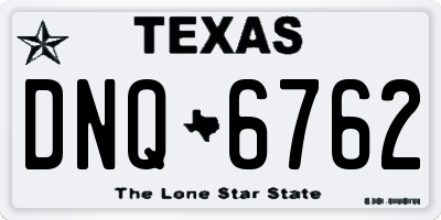 TX license plate DNQ6762