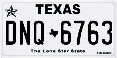 TX license plate DNQ6763