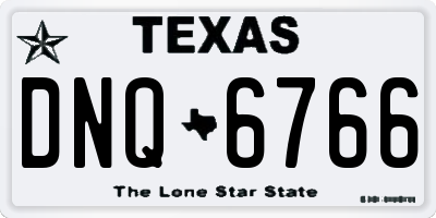TX license plate DNQ6766