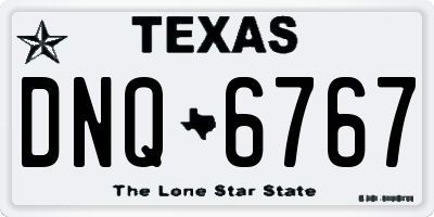 TX license plate DNQ6767