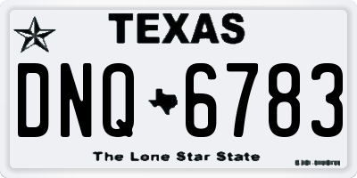 TX license plate DNQ6783