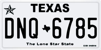 TX license plate DNQ6785