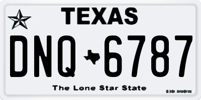 TX license plate DNQ6787