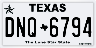 TX license plate DNQ6794