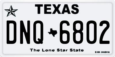 TX license plate DNQ6802