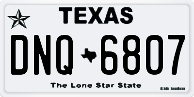 TX license plate DNQ6807