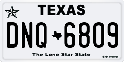TX license plate DNQ6809