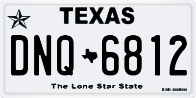 TX license plate DNQ6812
