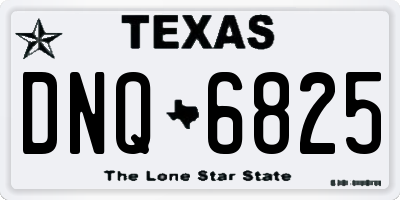 TX license plate DNQ6825