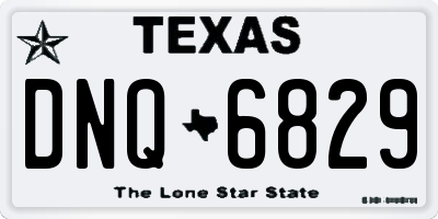 TX license plate DNQ6829