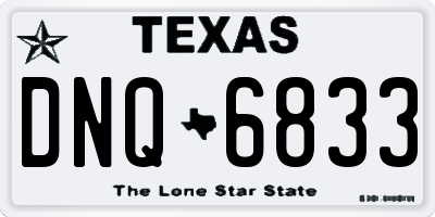 TX license plate DNQ6833