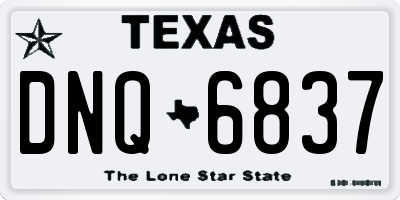 TX license plate DNQ6837