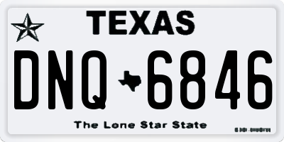 TX license plate DNQ6846