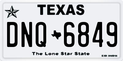 TX license plate DNQ6849