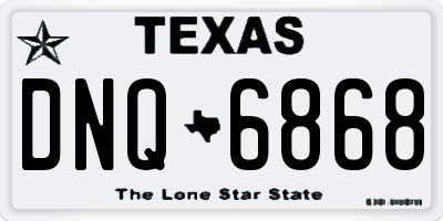 TX license plate DNQ6868