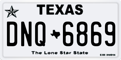 TX license plate DNQ6869