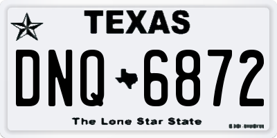 TX license plate DNQ6872