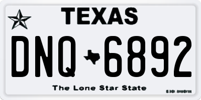 TX license plate DNQ6892