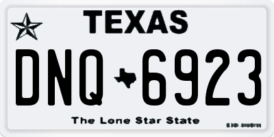 TX license plate DNQ6923