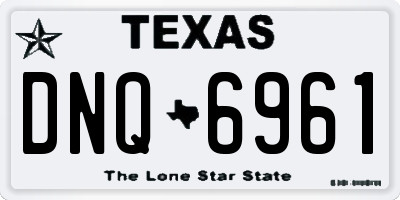 TX license plate DNQ6961