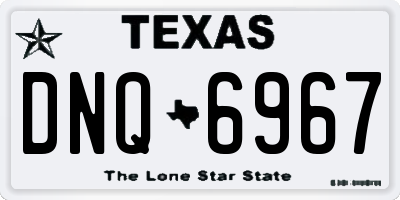 TX license plate DNQ6967