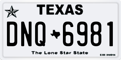 TX license plate DNQ6981
