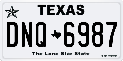 TX license plate DNQ6987