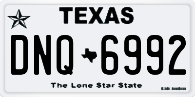 TX license plate DNQ6992