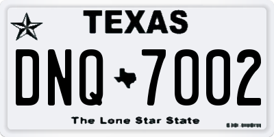 TX license plate DNQ7002