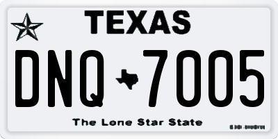 TX license plate DNQ7005