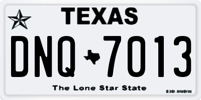 TX license plate DNQ7013