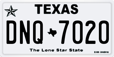TX license plate DNQ7020