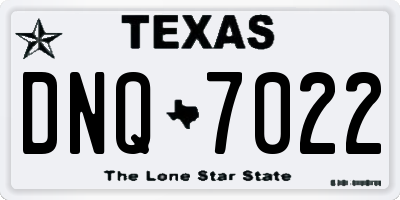 TX license plate DNQ7022